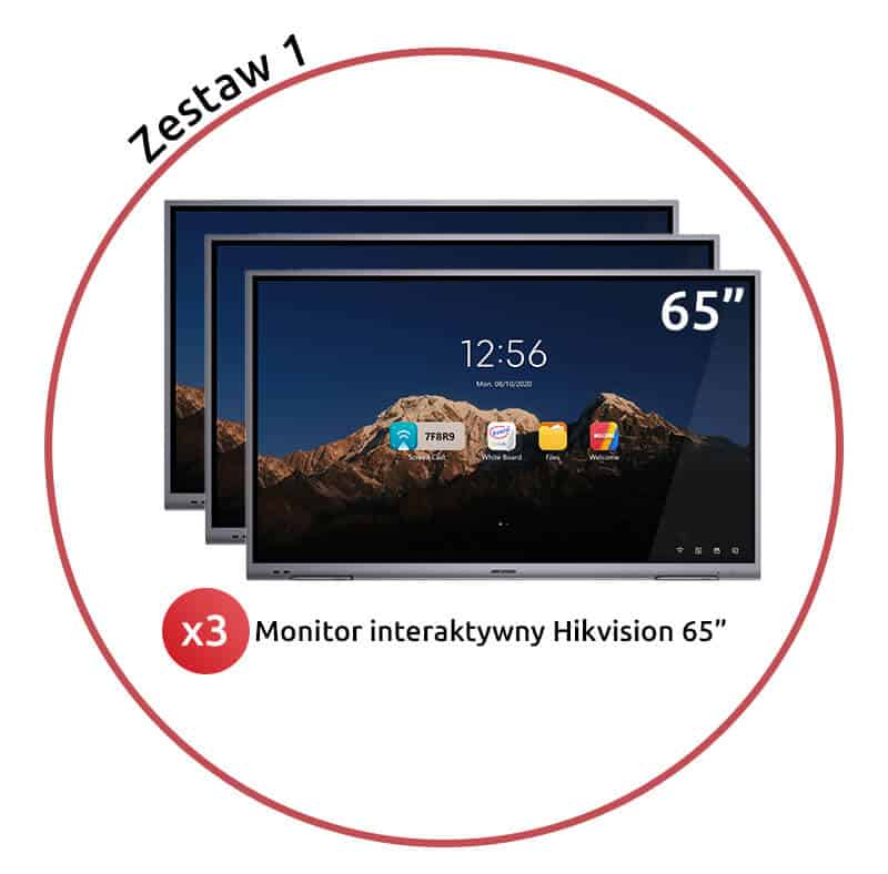 Aktywna tablica - zestaw monitorów interaktywnych Hikvision 65cali